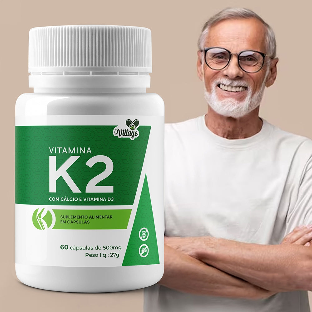 Vitamina K2 Mk7 Cálcio + vitamina D3 Menaquinona-7