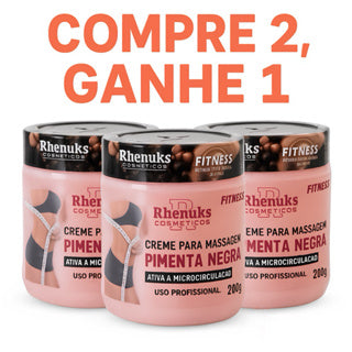 Kit 3 Gel Creme Redutor de Medidas 200g Pimenta Negra
