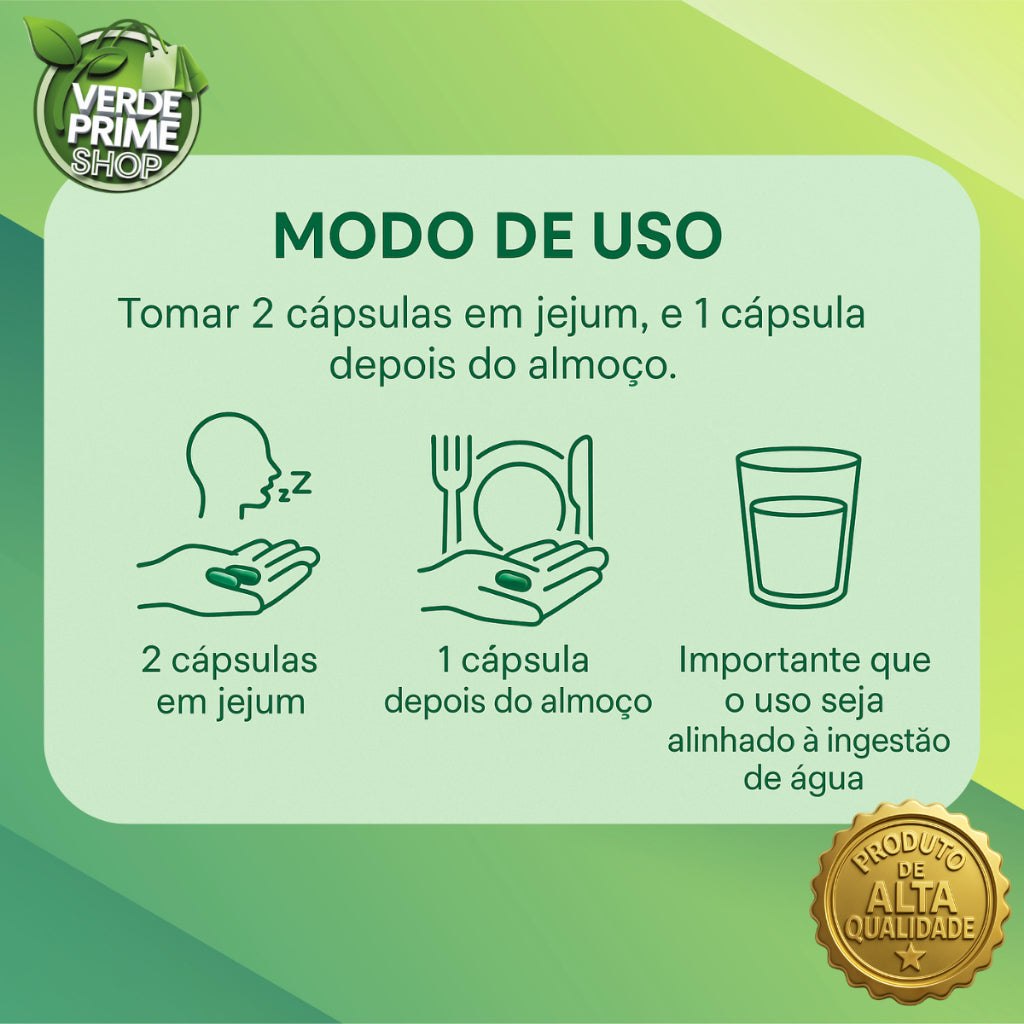 Psyllium + Maca + Quitosana + Cártamo + Chá verde e muito mais | Composto Natural | 60 Cápsulas