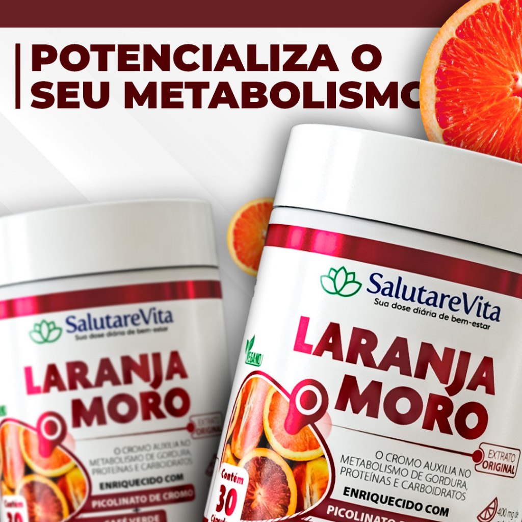 Laranja Moro com Cromo e Café Verde Antioxidante Vegano