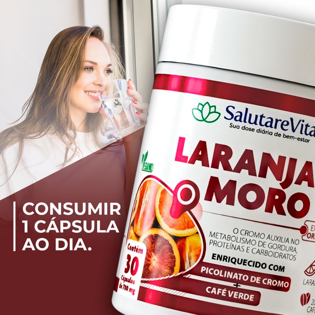 Laranja Moro com Cromo e Café Verde Antioxidante Vegano