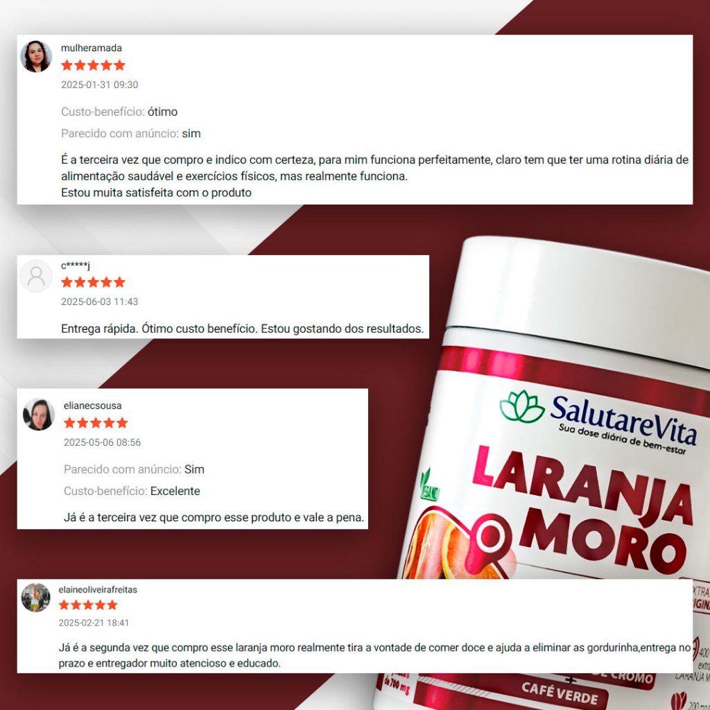 Laranja Moro com Cromo e Café Verde Antioxidante Vegano